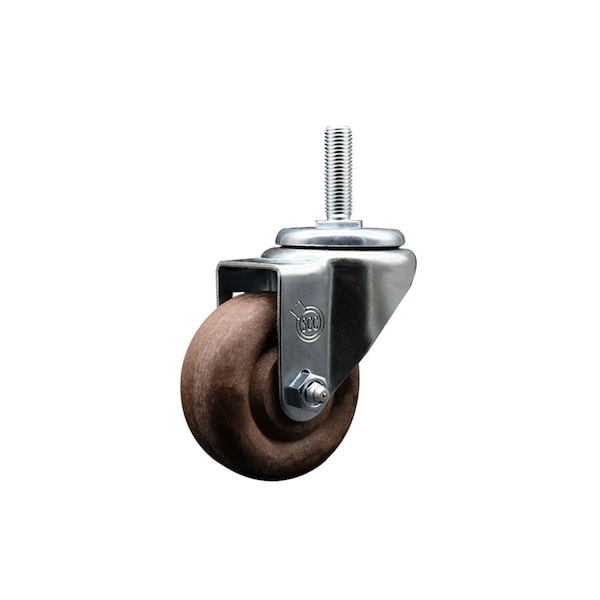 3 Inch High Temp Glass Filled Nylon Wheel Swivel 58 Inch Threaded Stem Caster SCC
